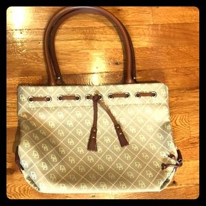 Dooley & Bourke Tassel Canvas Monogram Tote